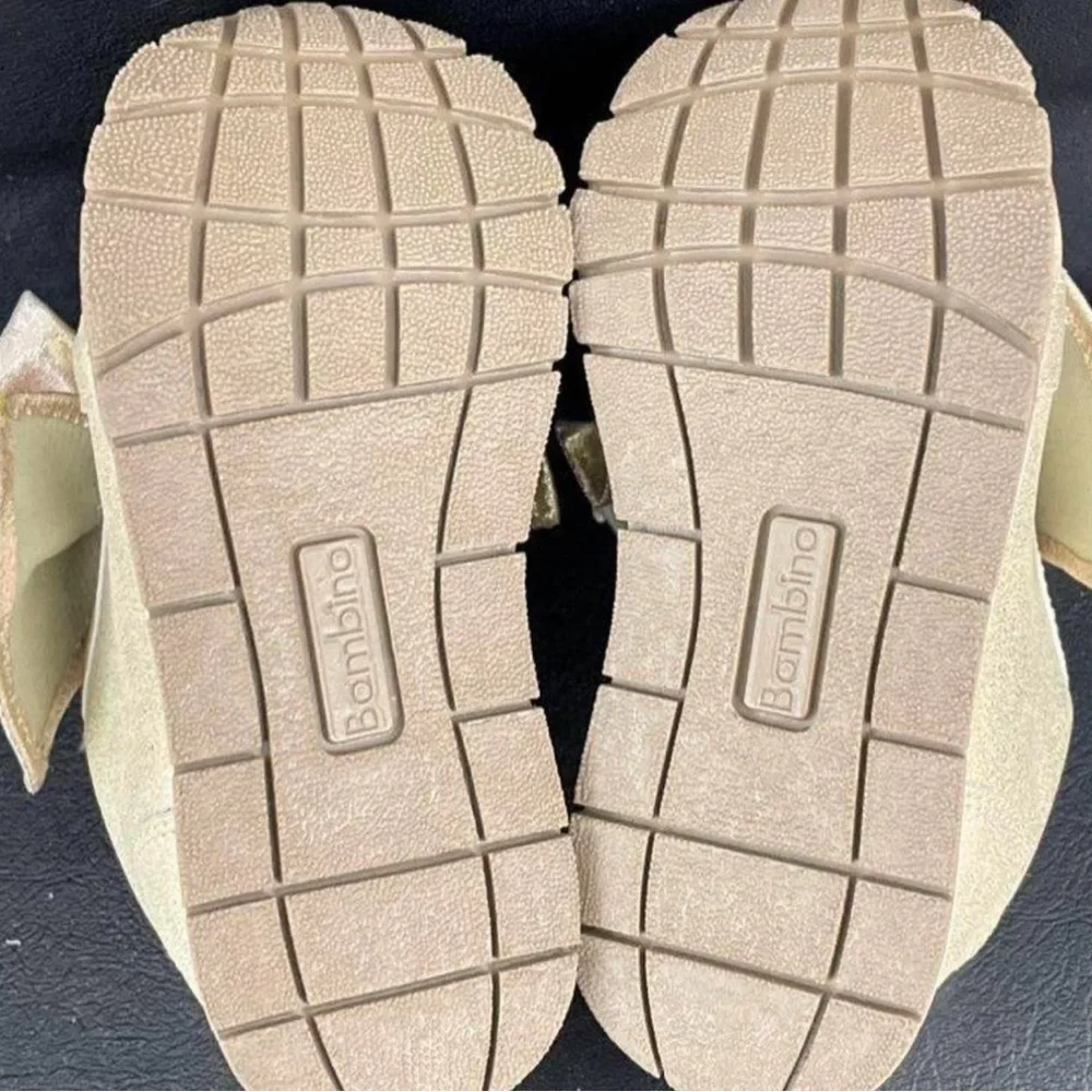 Gold Sneaker with Bow and Shimmer